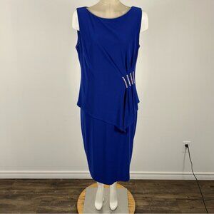 Joseph Ribkoff Royal Blue Asymmetrical Dress with Side Embellishment